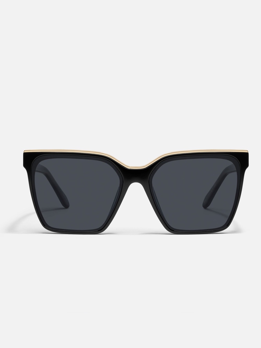 Black & Gold Oversized Square Sunglasses - Women